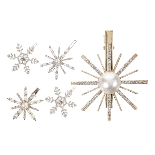 Baluue 5stücke Perlen Schnee-haarspangen Mit Haarspangen Für Damen Haarschmuck Zufälliger Stil von Baluue