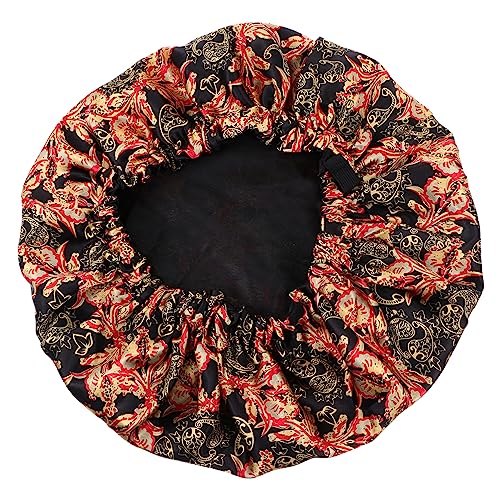 Baluue Verstellbare Satin Schlaf Und Duschhaube Für Haarpflege Zweilagige Farbenfrohe Bedruckte Mütze Für Damen Zum Schlafen Waschen Und Hautpflege von Baluue