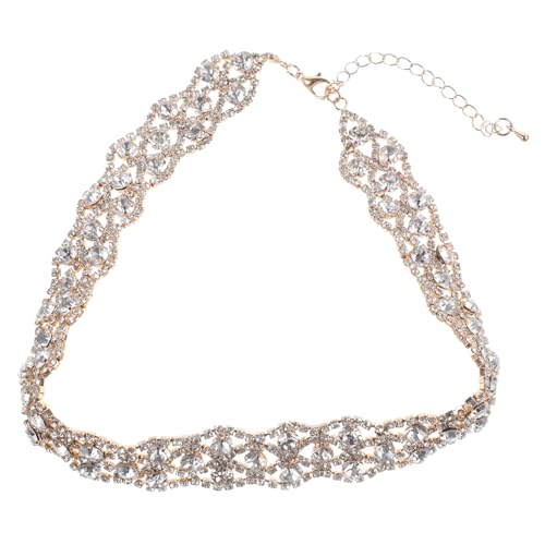 Baluue Verstellbare Strass Clavicle Chain Halskette Funkelnder Schmuck Choker für Damen Goldfarbenes Langlebiges Design Passend zu Vielfältigen Outfits Baluue Verstellbare Strass Clavicle Chain Halskette Funkelnder Schmuck Choker für Damen Goldfarbenes Langlebiges Design Passend zu Vielfältigen Outfits von Baluue
