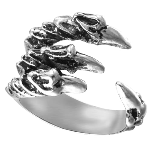 Baluue Verstellbarer Herrenring aus Robustem Legierungsmetall Drachenkrallen design Modisches Statement Schmuckstück für Alltag Halloween Geburtstage Geschenk für Männer und Freunde von Baluue