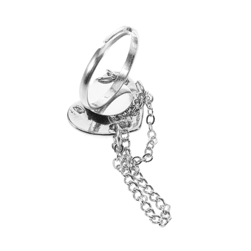 Baluue Verstellbarer Offener Fingerring Damen Ring mit Gebrochenem Herz Design Kette Modisch Einstellbar Schmuck für Mädchen Frauen von Baluue