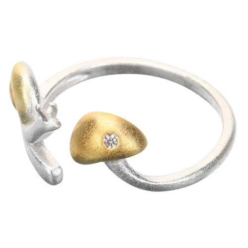 Baluue Verstellbarer Pilz Schneckenring Damen Offener Statement Ring Hautfreundlich Elegant Hochwertiger Modeschmuck Hochzeit Party von Baluue