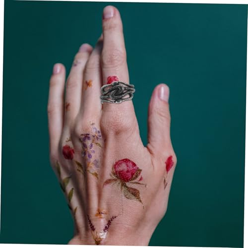 Baluue Verstellbarer Schlangenring aus Edelstahl Offener Vintage Punk Ring Verstellbar für Herren und Damen Langlebiger Retro Schmuck mit Gothic Snake Design Größenverstellbarer von Baluue