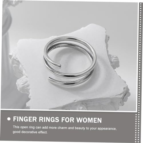 Baluue Verstellbarer Silberner Damen Ring Mehrlagig Gewickelt Modischer Statement Schmuck für Hochzeit Festival und Alltag Hautfreundlich Elegant und Vielseitig Kombinierbar von Baluue