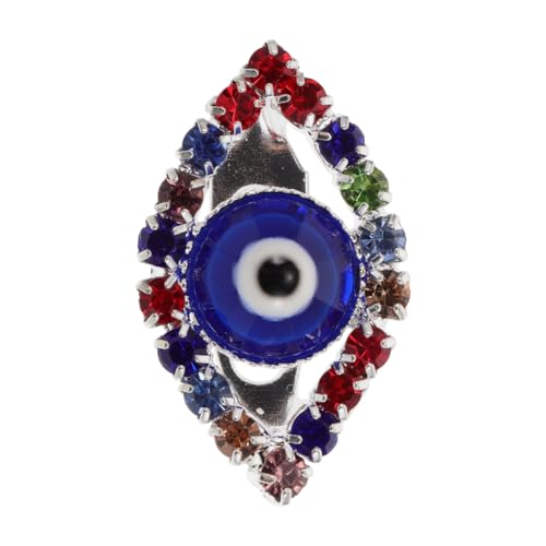 Baluue Vintage Blaue Strassbrosche Evil Eye Anstecknadel Retro Schmuck Für Strickjacke Schal Kleidung Accessoire von Baluue