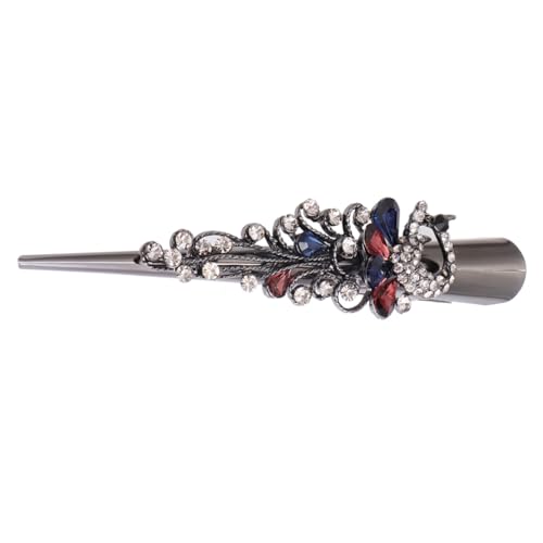 Baluue Vintage Haarklammer mit Bunten Strasssteinen Großer Metall-bang-haarclip Langlebige Krokodilspange für Party Festival und Alltag Modisches Haarschmuck-accessoire für Frauen von Baluue