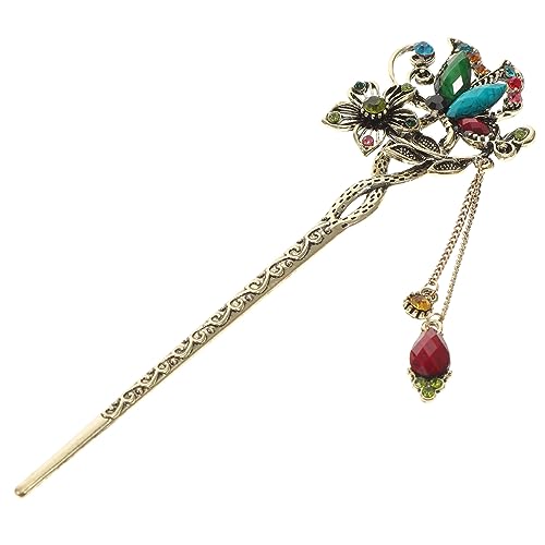 Baluue Vintage Haarschmuck Schmetterling Haarnadel Mit Quaste Für Damen Dekorative Haarstäbe Bunten Farben Für Elegante Hochsteckfrisuren von Baluue