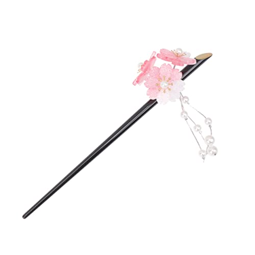 Baluue Vintage Haarstäbchen dekorative Haarspangen Haargabel Essstäbchen mit Quastenhaar japanische Haaraccessoires Haarstäbchen für Brötchen Frauen Haarnadel Vintage Haarnadel Rosa von Baluue