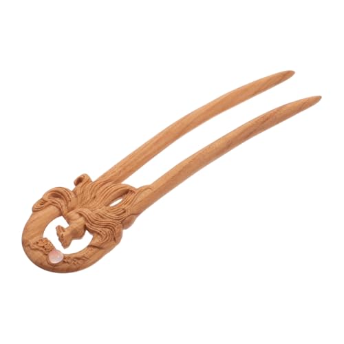 Baluue Vintage Holz Haarnadel mit Filigraner Geschnitzter Deko Chinesische Haargabel für Damen für Hochsteckfrisuren Braut Festtagslook Langlebiges Holz mit Retro design von Baluue