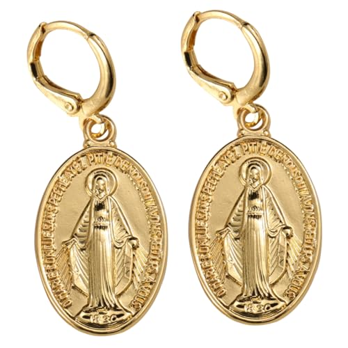 Baluue Vintage Ohrclips Damen Goldfarbene Ohrringe mit Anhänger Leichte Metall Ohrhänger Kreatives Design Modische Schmuckstücke für Frauen Geschenk von Baluue