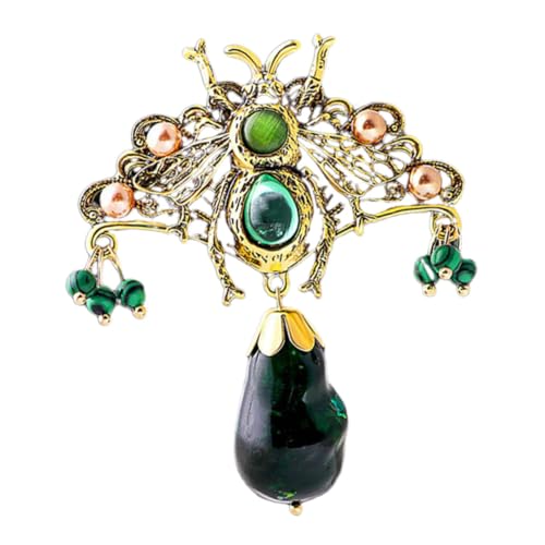 Baluue Vintage Perlen Biene Brosche Anstecknadel Retro Kleidungsschmuck Damen Accessoire Elegant Shawl Pin für Mantel und Bluse von Baluue