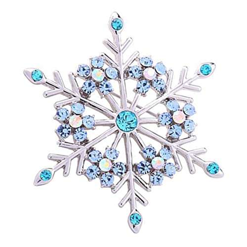 Baluue Vintage Schneeflocken Strass Brosche Damen Weihnachts Anstecknadel mit Verschluss Platinbeschichtet Glänzend Elegant für Festliche Outfits und Wintermode von Baluue