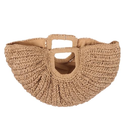 Baluue Vintage Strandtasche Damen Geflochtene Sommer Handtasche Leicht Tragbar Praktisch für Urlaub Freizeit und Alltag Handgefertigte Tasche mit Robustem Material als Geschenk für von Baluue