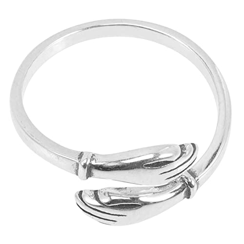 Baluue Vintage Umarmungsring Damen aus Silber Verstellbarer Offener Ring mit Kreativem Retro Design Elegant und Haltbar Modisches Accessoire für Alltag und Besondere Anlässe für von Baluue