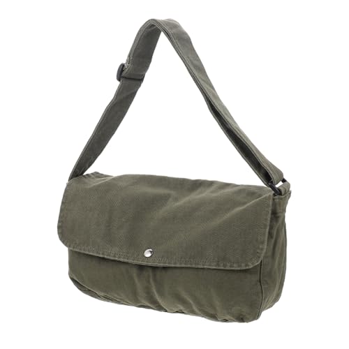 Baluue Vintage Wasserfeste Canvas Schultertasche Damen Multifunktionale Umhängetasche mit Verstellbarem Träger Leichte Outdoor Tasche für Alltag Party Strand und Shopping Grün von Baluue