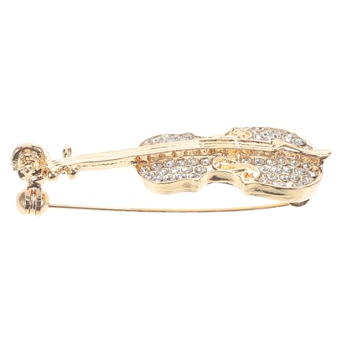 Baluue Violin Brosche Goldfarbene Emaille Anstecknadel Musikinstrument Anstecker für Damen und Herren Vielseitiger Schmuck für Kleidung Pullover Schals und Corsagen von Baluue
