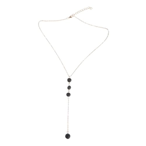 Baluue Volcanic Stone Aromatherapy Halskette Goldener Lavastein Anhänger Kreative Duft Schmuck Damen Schmuckstück für Alltag und Geschenk von Baluue