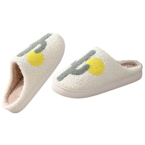 Baluue Warme Hausschuhe Damen Plüsch mit Modischem Kaktusmuster Dicke Rutschfeste Sohle Kuschelige Pantoffeln für Winter Gemütlich und Stylish für Zuhause und Alltag von Baluue