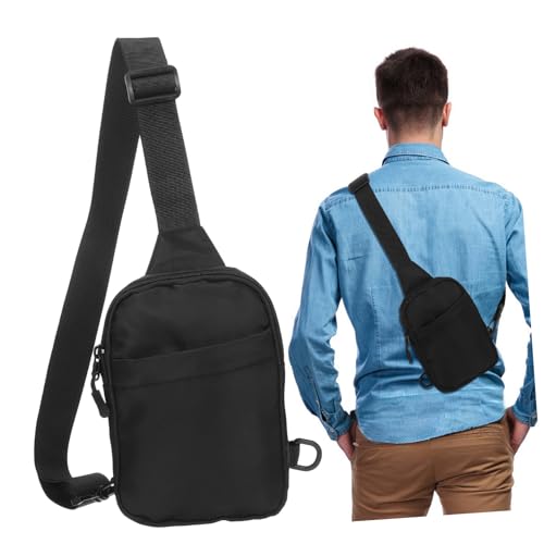 Baluue Wasserdichte Oxford Brusttasche Herren Sling Bag mit Verstellbarem Schultergurt Multifunktionale Umhängetasche mit Reißverschluss und Mehreren Taschen für Reisen Wandern Radfahren von Baluue