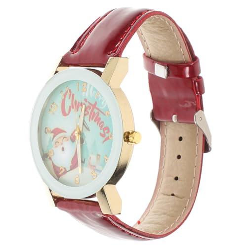 Baluue Weihnachtliche Armbanduhr für Santa Claus Muster Lebendig Rotem -Look Wasserfest Modisch und Bequem Weihnachten von Baluue
