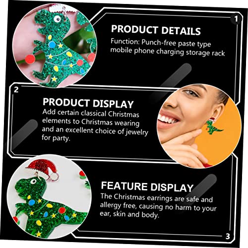 Baluue Weihnachtliche Dinosaurier Ohrhänger Weihnachtsbaum Ohrringe Allergiefrei Damen Schmuck Festliche Weihnachtsfeier von Baluue