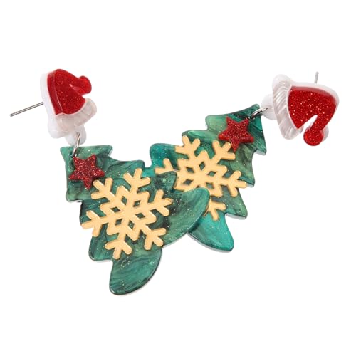 Baluue Weihnachtliche Schneeflocken Ohrringe Damen Ohranhänger Weihnachtsbaum Design Festliche Ohrhänger für Party Schmuck von Baluue
