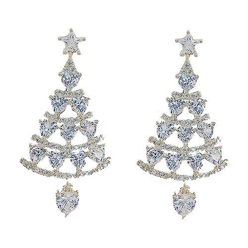 Baluue Weihnachtliche Weihnachtsbaum Ohrringe Damen Kreative Baumeln Festliche Schmuckaccessoires für Weihnachtsfeiern und Geschenkideen von Baluue