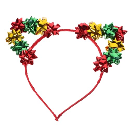 Baluue Weihnachtlicher Katzenohren Haarreif Verstellbares Rotes Headband für Frauen Weicher Metallbogen Festlicher Kopfschmuck für Weihnachtsfeiern Cosplay Kostümpartys und von Baluue