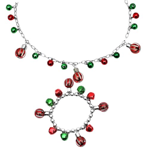 Baluue Weihnachtliches Schmuckset mit Bunten Glöckchen Perlenarmband und Halskette Festlicher Accessoire für Damen für und Festliche Anlässe von Baluue