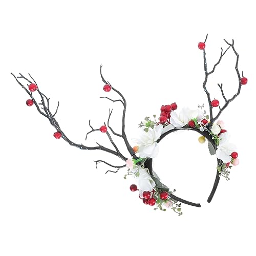 Baluue Weihnachtliches Stirnband Hirschgeweih Design Einzigartiges Zweig Haarreifen für Erwachsene Festliches Party Accessoire für Xmas Kostüm und Cosplay Handgefertigt Auffällig und von Baluue