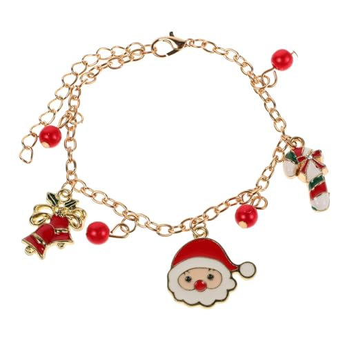 Baluue Weihnachtsarmband Damen Metall Santa Claus Charm Verstellbar Festlicher Schmuck Geschenkidee für Mädchen Feiertags Schmuck Weihnachten von Baluue