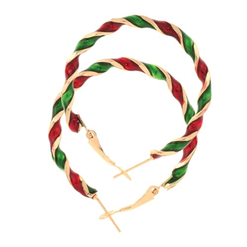 Baluue Weihnachtsohrringe Damen Spiral Geometrische Bunte Statement Ohrringe Extravaganter Schmuck für Weihnachtsfeier und Neujahrsfest von Baluue