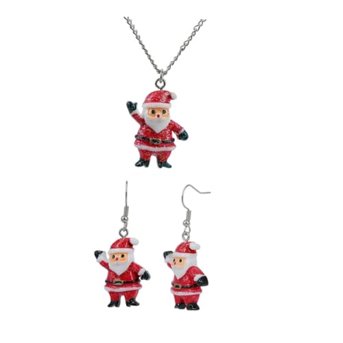 Baluue Weihnachtsschmuck Set Teilig Santa Cartoon Ohrringe Halskette Damen Weihnachtsdeko Festlich Modisch für Party Karneval von Baluue