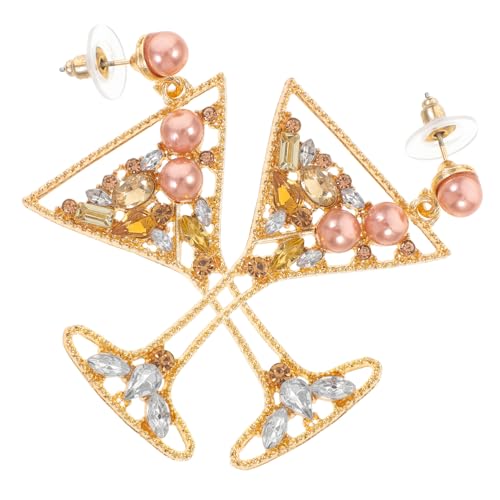 Baluue Weinglas Ohrhänger Damen Champagnerfarben mit Imitationsperle und Strass Leichte Langlebige Zinklegierung Baumelohrringe für Party Fest Alltag Modischer Ohrschmuck Baluue Weinglas Ohrhänger Damen Champagnerfarben mit Imitationsperle und Strass Leichte Langlebige Zinklegierung Baumelohrringe für Party Fest Alltag Modischer Ohrschmuck von Baluue