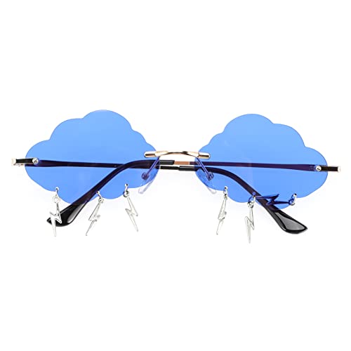 Baluue Wolkenförmige Sonnenbrille für Damen und Herren Unkonventionelle Sonnenbrille für Partys Fotoshootings und Freizeitaktivitäten Goldrahmen Dunkelblau von Baluue