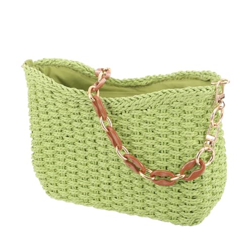 Baluue Woven Beach Bag Damen Stylische Stroh Handtasche für Sommer Freizeit Urlaub Große Kapazität Vielseitig als Umhängetasche oder Clutch Nutzbar Grün Baluue Woven Beach Bag Damen Stylische Stroh Handtasche für Sommer Freizeit Urlaub Große Kapazität Vielseitig als Umhängetasche oder Clutch Nutzbar Grün von Baluue