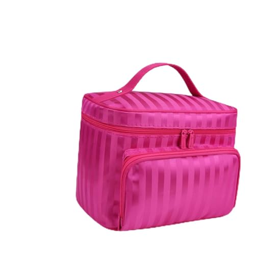 Baluue wasserdichte Kosmetiktasche Große Kapazität Reise Kulturbeutel mit Reißverschluss Streifen Design Mehrschichtiger Organizer für Make Up und Toilettenartikel von Baluue