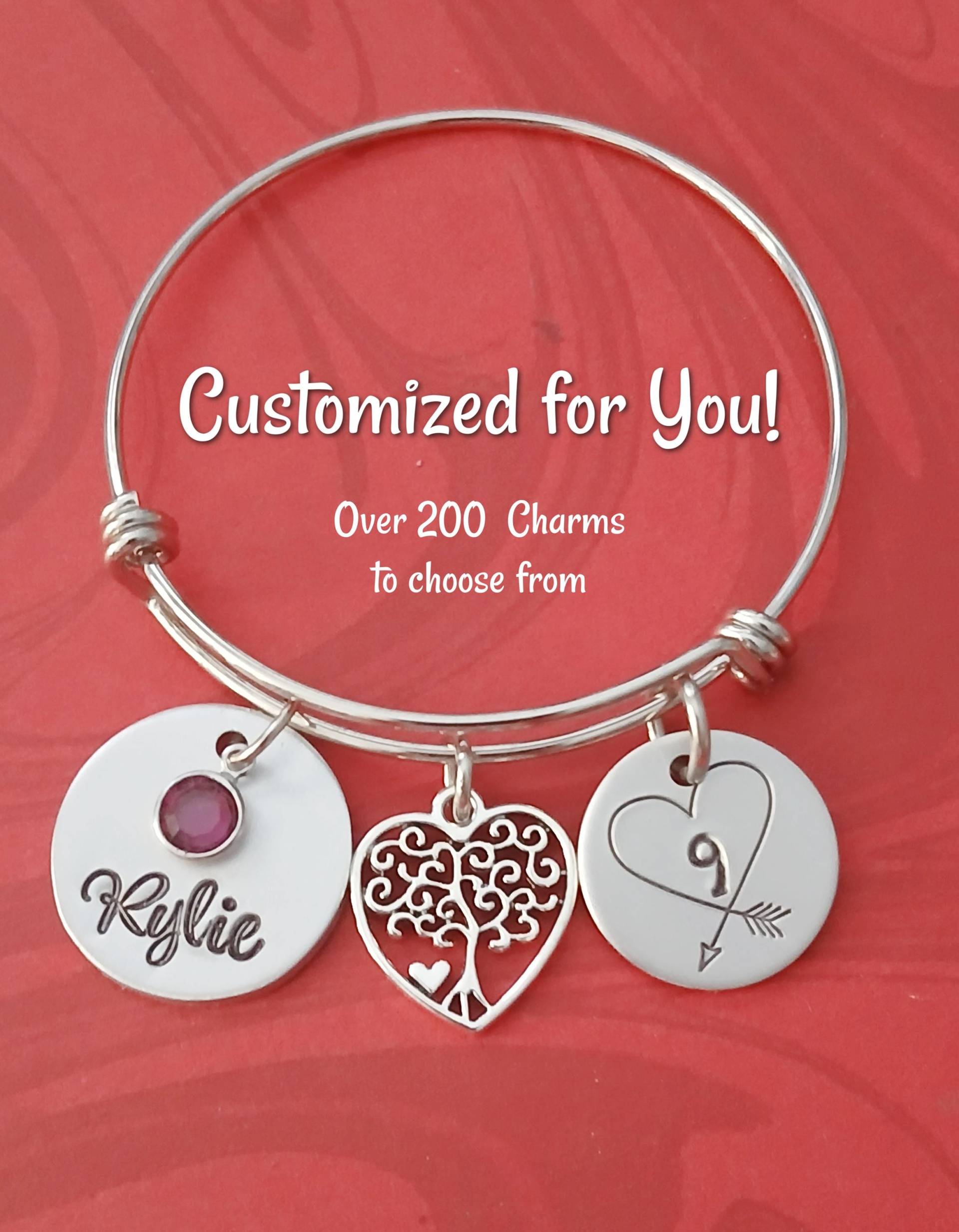 9. Geburtstag Mädchen, Personalisierte Bettelarmband, Hand Gestempelt Name Birthstone Schmuck, 9 Jahre Alte Tochter Geschenkidee, Mädchen Neunte Bd von BamBamKreations