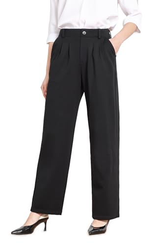 Bamans Damen Anzughose Hosenanzug Business Casual Stoffhose Elegant Straight Leg Hose High Waist Hohe Taille Mit Taschen von Bamans