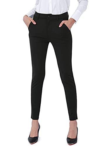 Bamans Damen Stretch Hose Skinny Jeggings Denim Schlupfhose Elastische Taille Stretch Legging Tagsüber Lässig Tägliche Bequemer Fit Casual Hose (Schwarz,Large) von Bamans