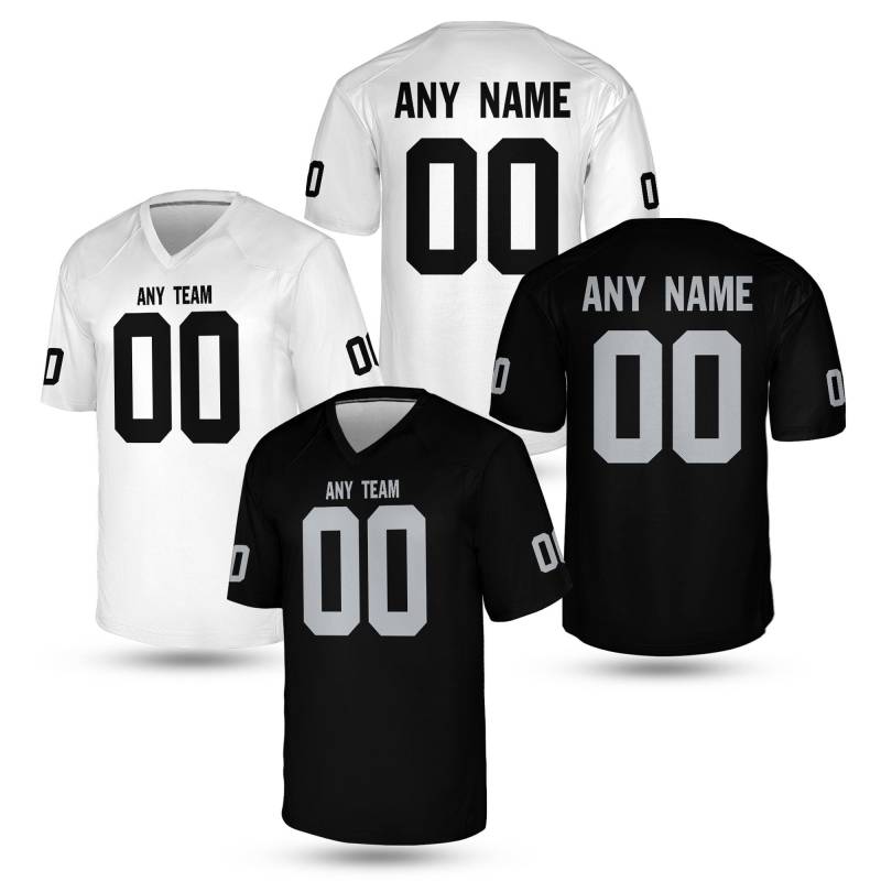 Personalize Desert Silver & Black Football Jersey - Las Vegas R Style Custom Name Number Game Day Shirt, Kansas Unisex Shirt von Bamardartszs