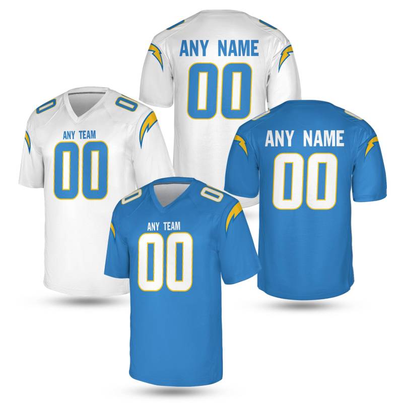 Personalize Electric Blue & Gold Custom Football Jersey - La Style Name Number Game Day Shirt, Los Angeles Unisex Shirt von Bamardartszs