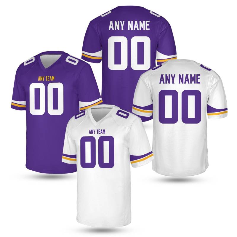 Personalize Purple & Gold Custom Football Jersey - Personalized Name Number Unisex Game Day Fan Shirt, Minnesota Shirt von Bamardartszs