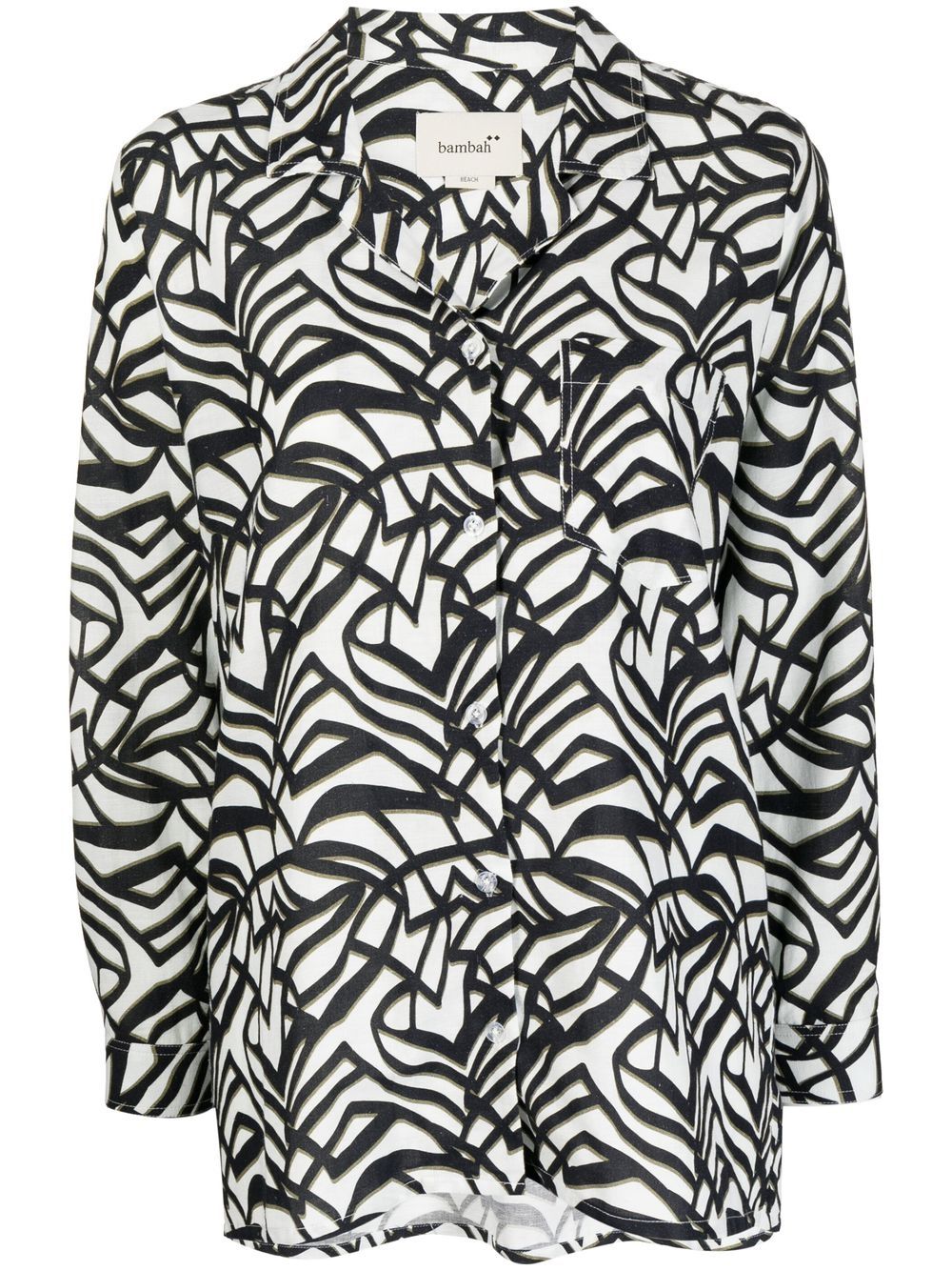 Bambah Hemd mit geometrischem Print - Schwarz von Bambah