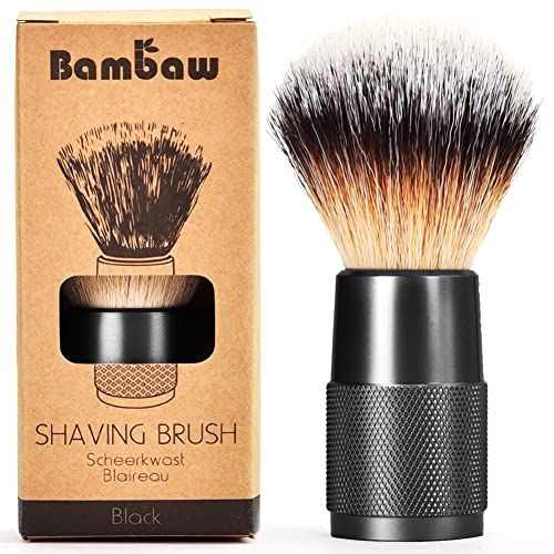 Bart Pinsel in Schwarz | Veganer Rasierpinsel | Rasier Pinsel Herren und Frauen | Rasierer Pinsel für Rasierschaum vegan | Umweltfreundliche Shaving Brush für Unterwegs | Bambaw von Bambaw