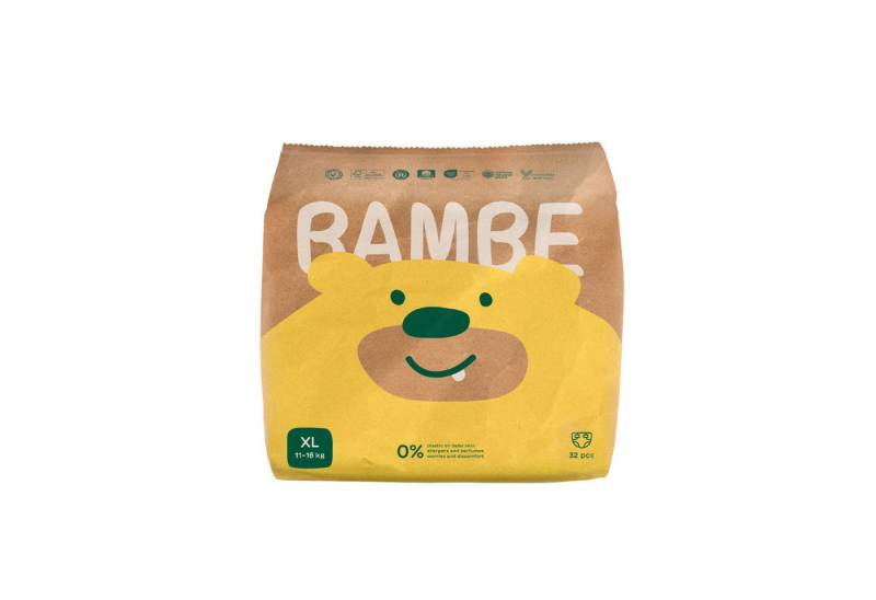 Bambe Stoffwindeln Bambe Öko-Windeln Größe XL von 11 bis 16 kg 32 Stück (32-St), 100 % umweltfreundlich von Bambe