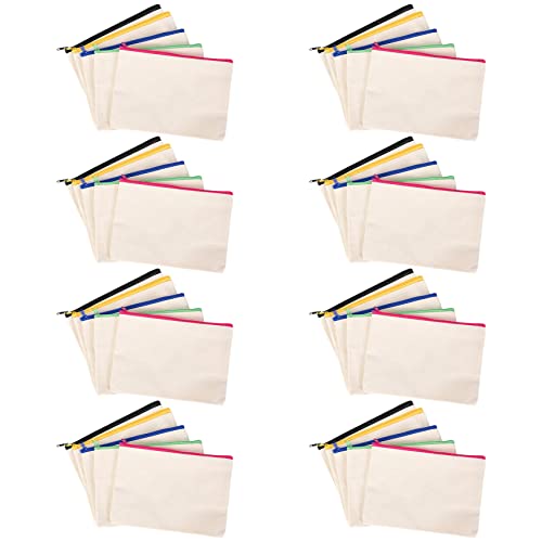 Bamberg 40 StüCk Leinwand Kosmetik Tasche Leinwand Reiß Verschluss Tasche Bleistift Etui DIY Hand Gefertigte Tasche DIY Handwerks Schule Multi Farbe Reiß Verschluss von Bamberg