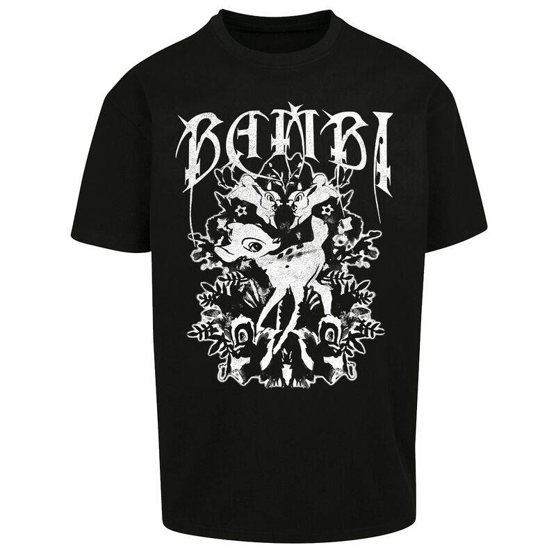 Bambi - Disney Oversize T-Shirt - Roschach - M bis XXL - für Männer - Größe XXL - schwarz  - Lizenzierter Fanartikel von Bambi