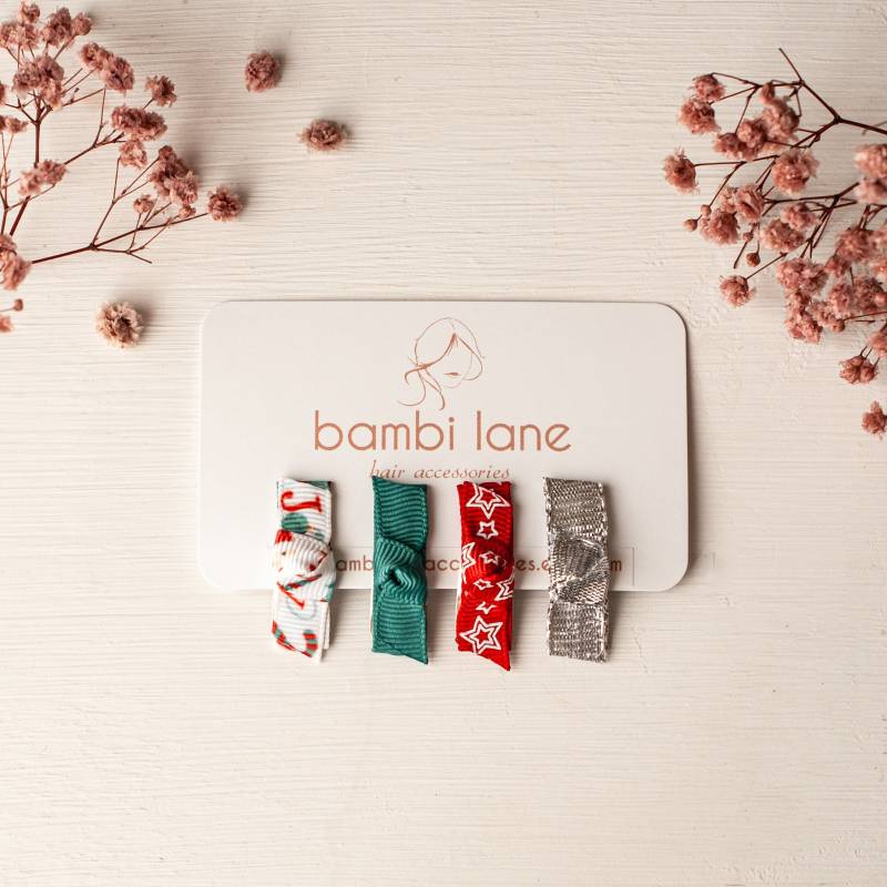 Baby Haarspangen Weihnachten/Kleine Säugling Set Von 4 Snap Clips von BambiLaneAccessories