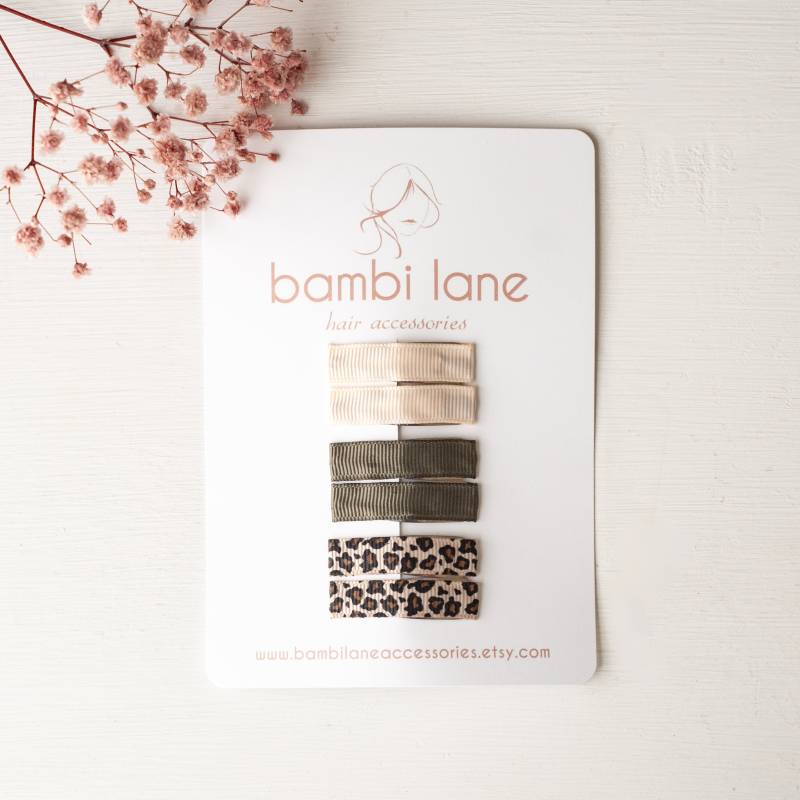 Baby Haarklammern 4 cm Grosgrain Snap Clips, 6Er-Set von BambiLaneAccessories